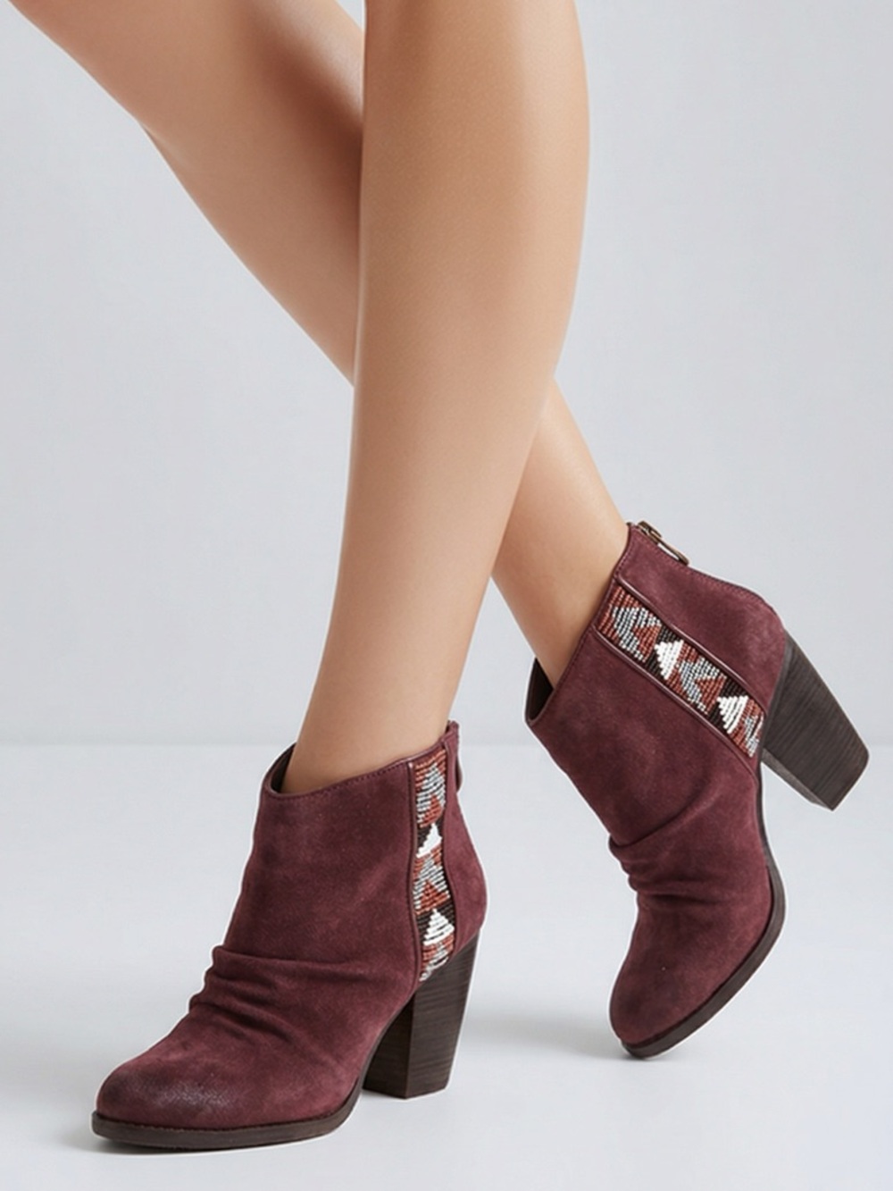 Sbicca vintage collection booties. Shoes burgundy leather uppers‎ size 7.5